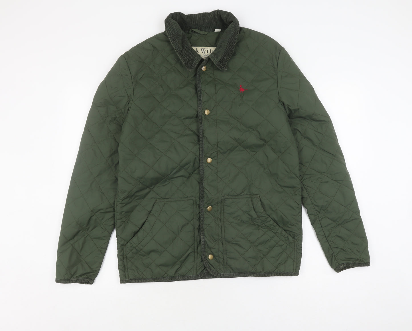 Jack Wills Women's Green Quilted Jacket S