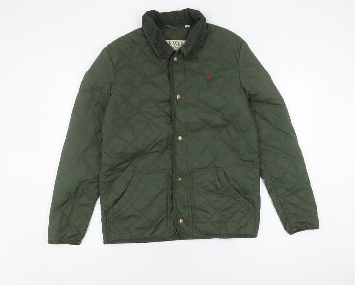 Jack Wills Women's Green Quilted Jacket S