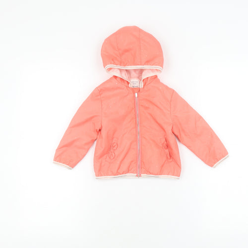 Carrément Beau Girls Pink Puffer Jacket 12-18 Months, Hooded