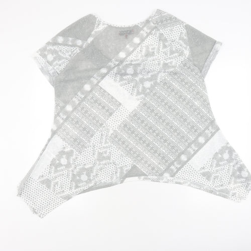 Next Women's Grey Geometric Top, Size 20, Relaxed Fit