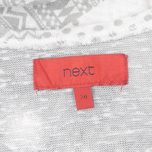 Next Women's Grey Geometric Top, Size 20, Relaxed Fit