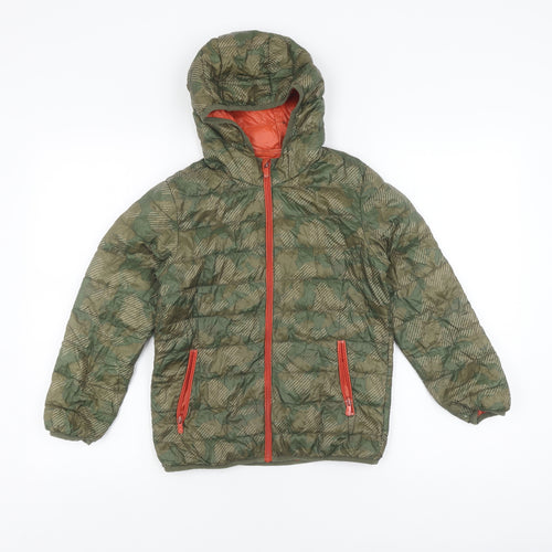 Bossini Boys Green Puffer Jacket 8-9 Years Full Zip