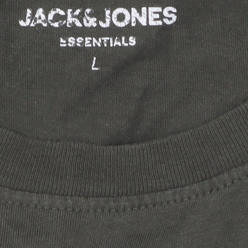 Jack & Jones Men's L Colourblock T-Shirt in Green, White, Black