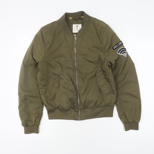 H&M Green Bomber Jacket for Girls 11-12 Years