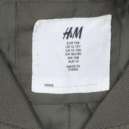 H&M Green Bomber Jacket for Girls 11-12 Years