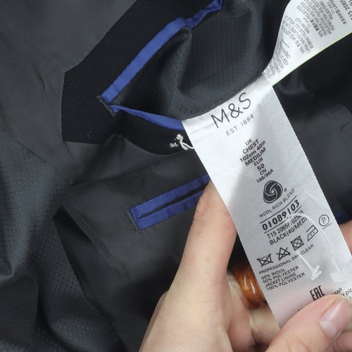 Marks and Spencer Men's Black Blazer, 40R, Formal