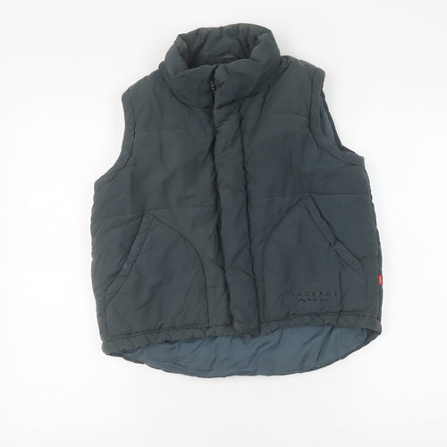Jackpot Grey Women's Waistcoat Size 0 Zip Classic Style