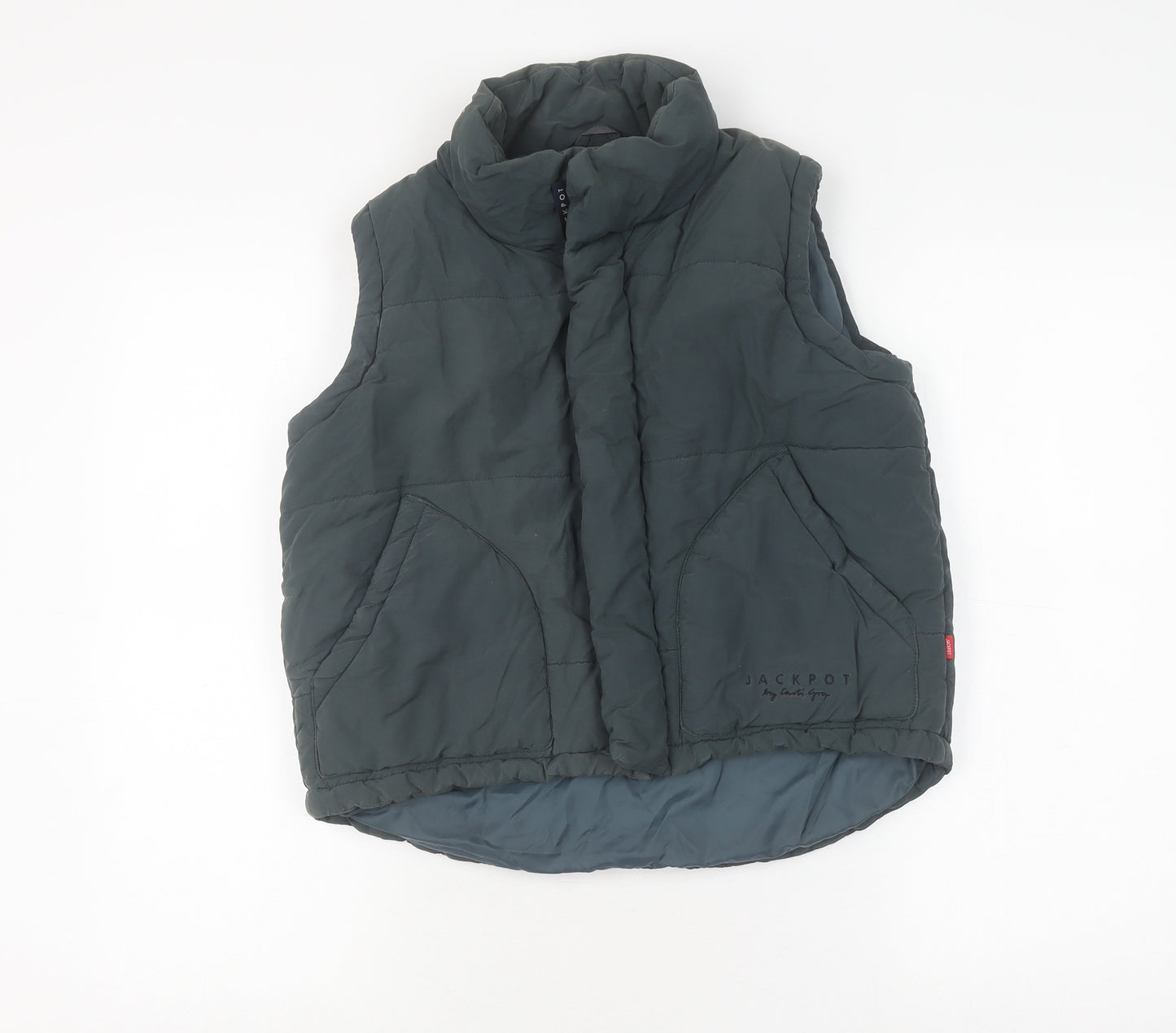 Jackpot Grey Women's Waistcoat Size 0 Zip Classic Style