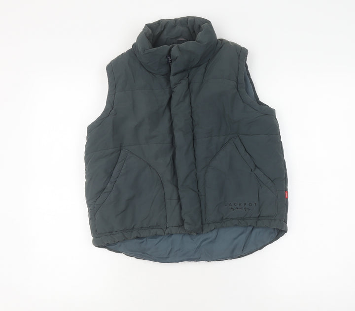 Jackpot Grey Women's Waistcoat Size 0 Zip Classic Style