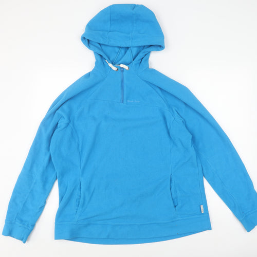Quecha Blue Unisex Hoodie with Zip, Medium Size