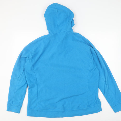 Quecha Blue Unisex Hoodie with Zip, Medium Size