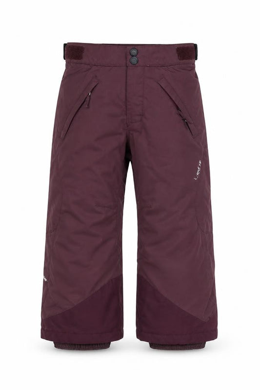 Front view of Decathlon girls’ purple snow pants 2-3 years waterproof skiing