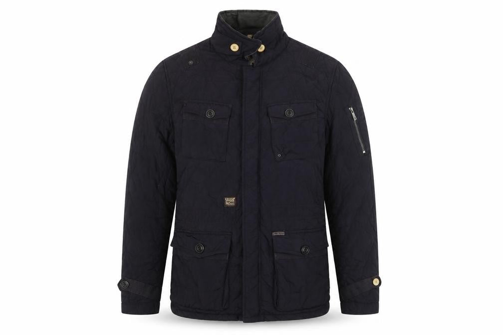 Front view of Khujo Men's Black Quilted Jacket M - Winter Essential