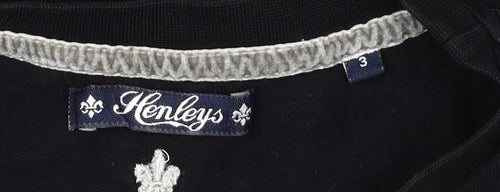 Henleys Men's Black University Graphic T-Shirt Size L