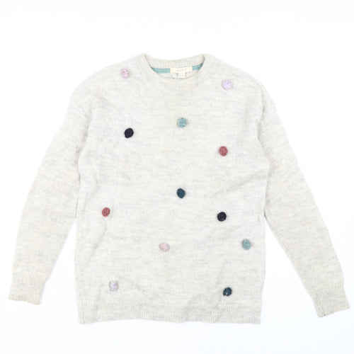 White Stuff Women's Ivory Polka Dot Pullover Jumper XS