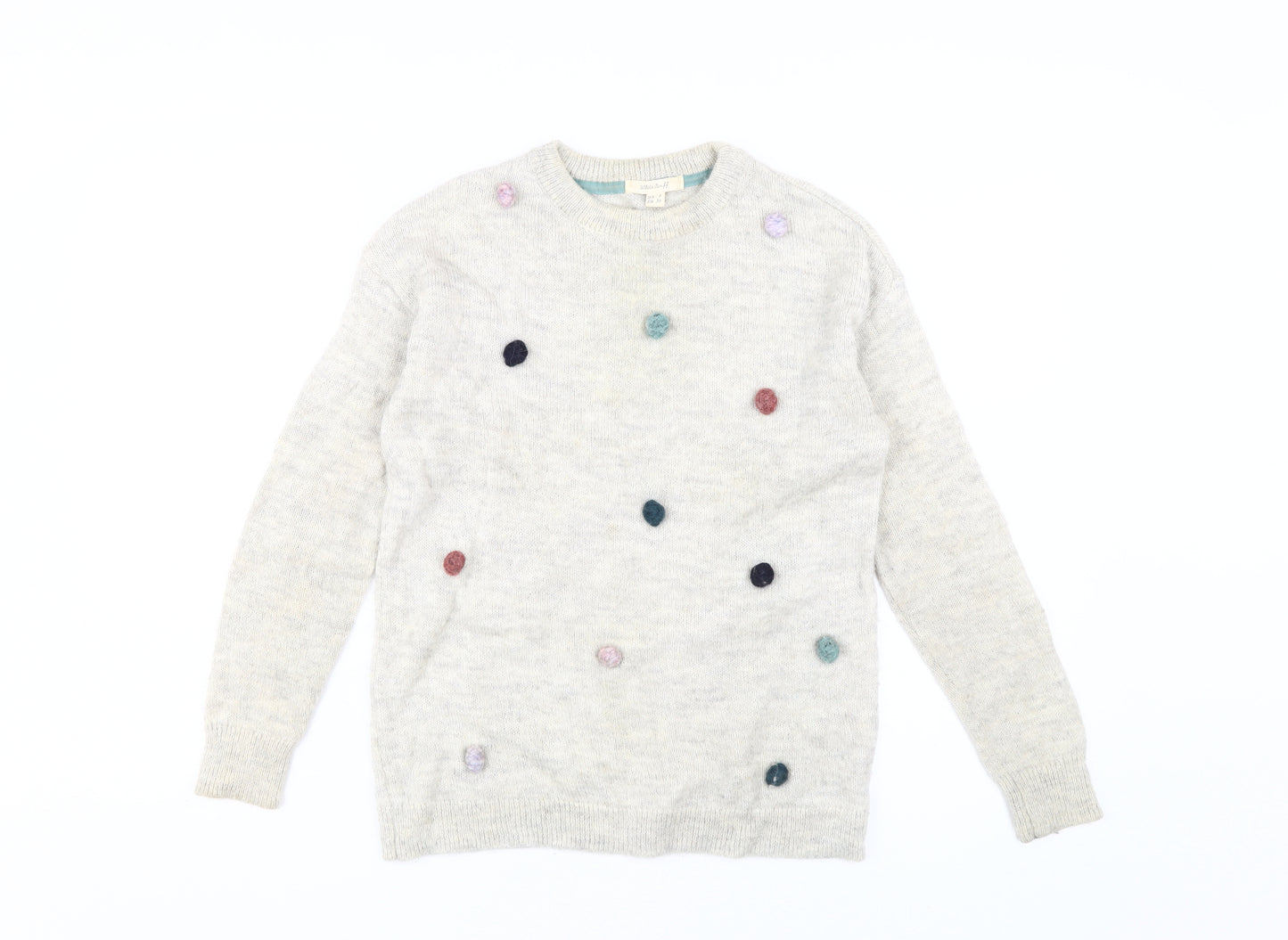 White Stuff Women's Ivory Polka Dot Pullover Jumper XS