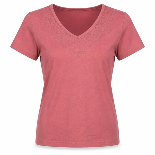 EWM Women's Red V-Neck Cotton T-Shirt Size 10-12
