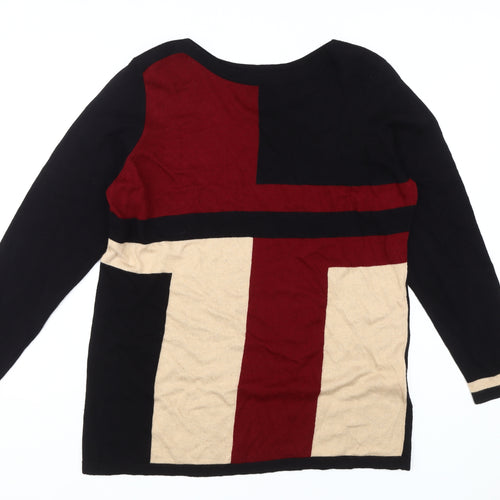 Isle Women's Multicoloured Geometric Pullover Jumper Size 18