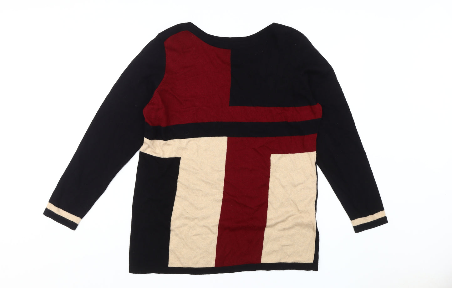 Isle Women's Multicoloured Geometric Pullover Jumper Size 18