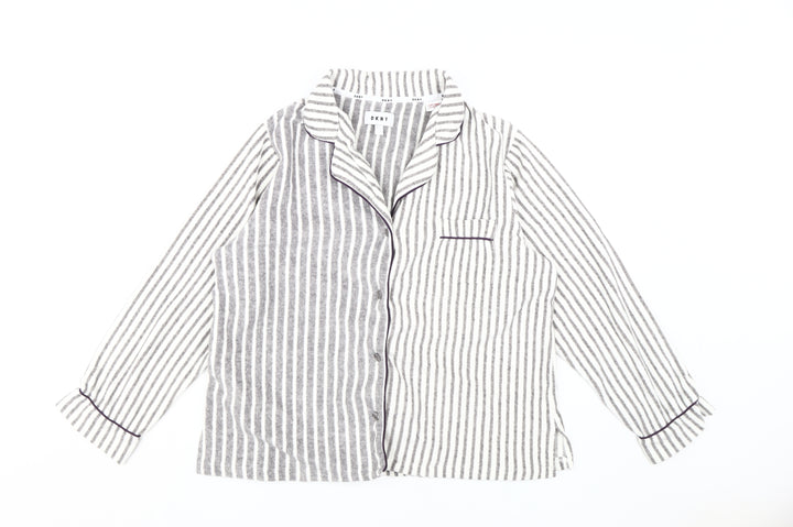 DKNY Women's Grey Striped Pyjama Top, Size L