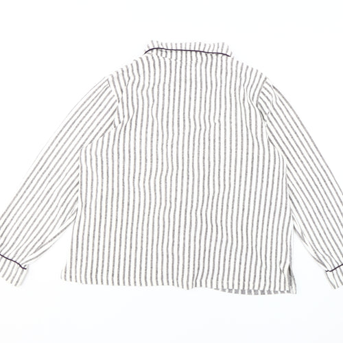 DKNY Women's Grey Striped Pyjama Top, Size L