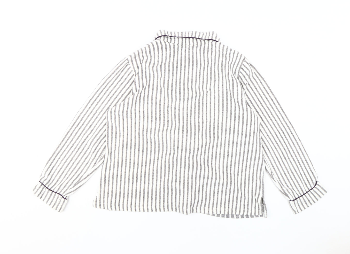 DKNY Women's Grey Striped Pyjama Top, Size L
