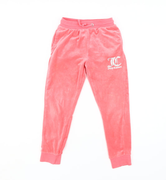 Juicy Couture Girls Pink Jogger Trousers, 7 Years, Casual