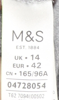 Marks and Spencer Grey Long Sleeve Dress - Size 14