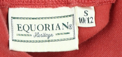 Equorian Women's Red Roll Neck Top - Size S