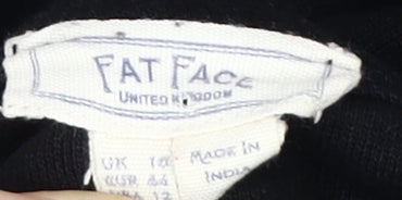 Fat Face Women's Black Long Sleeve Studded Dress