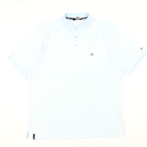 Dunlop Men's Blue Striped XL Golf Polo Shirt