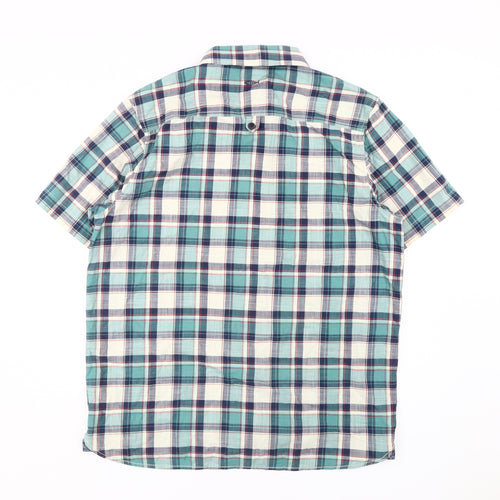 Weird Fish Men's Multicoloured Check Short Sleeve Shirt L