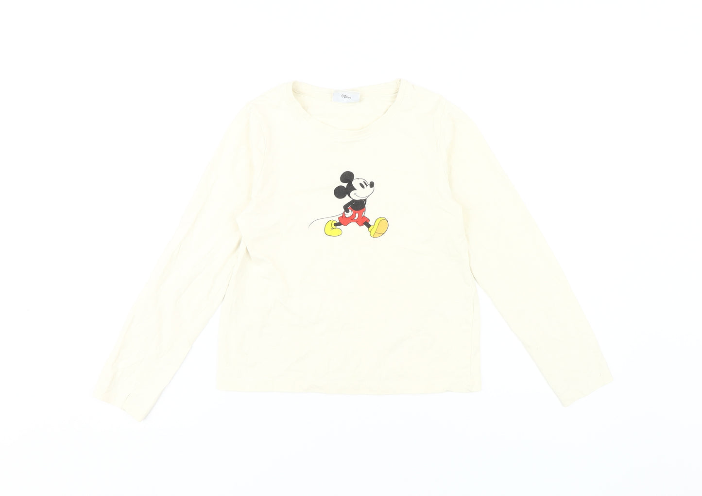 Disney Girls White Mickey Mouse Long Sleeve T-Shirt 9-10 Years