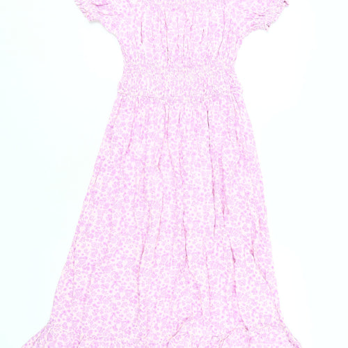 Pink Floral Marks and Spencer Teen Midi Dress Size 14