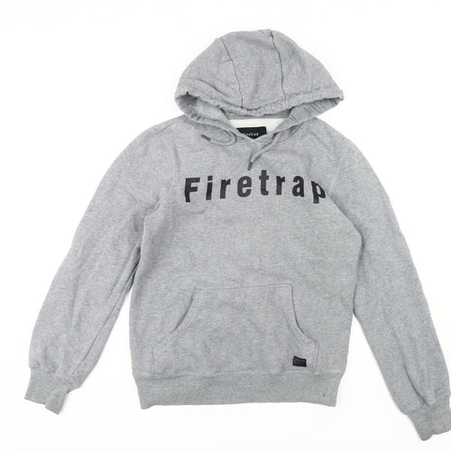 Firetrap Men's Grey Pullover Hoodie, Size S