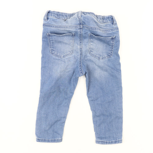 Disney Girls Blue Mickey Mouse Skinny Jeans 9 Months