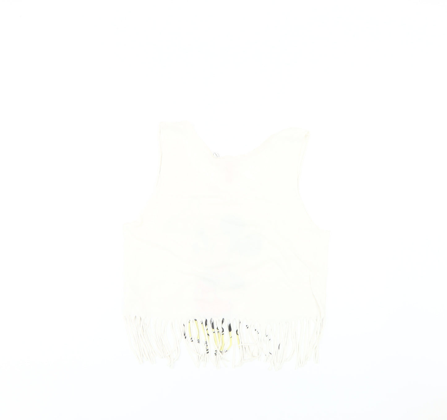 Disney Women's White Sleeveless Mickey Crop Tank