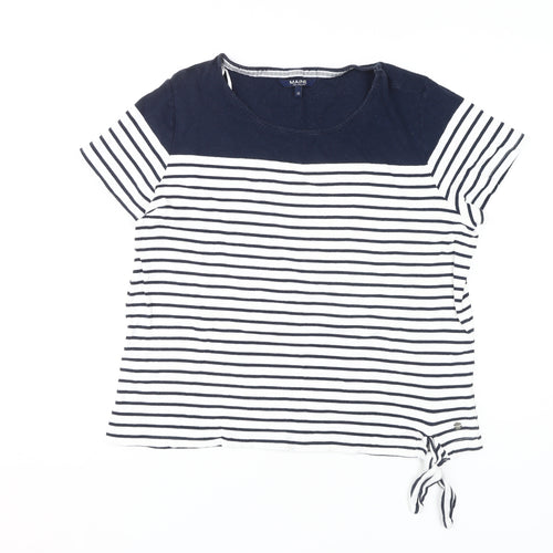 Maine New England Women's Blue Striped T-Shirt Size 22