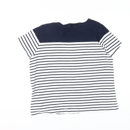 Maine New England Women's Blue Striped T-Shirt Size 22