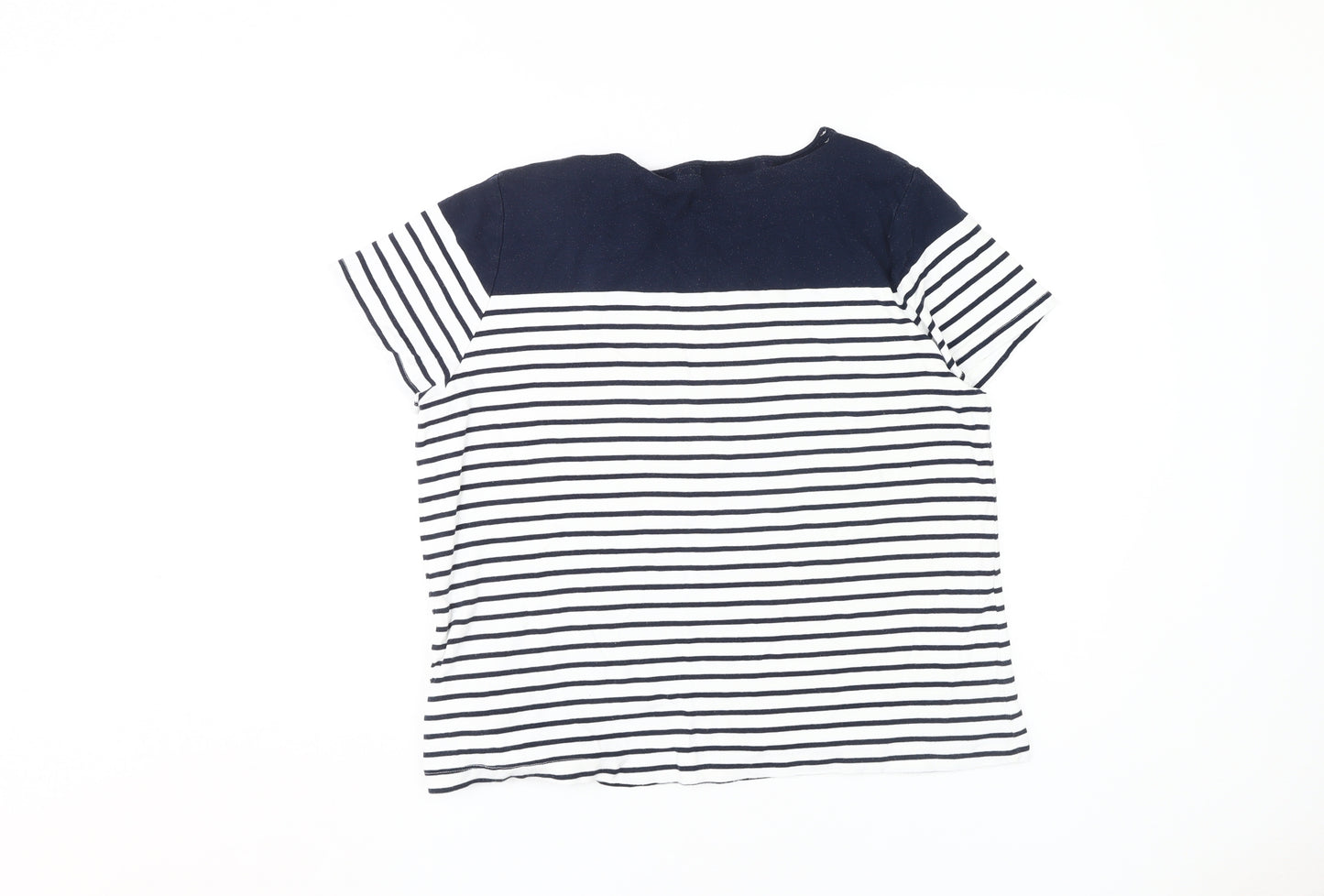 Maine New England Women's Blue Striped T-Shirt Size 22
