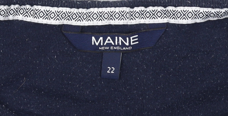 Maine New England Women's Blue Striped T-Shirt Size 22