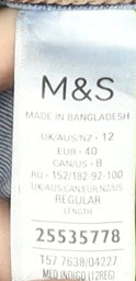 Marks and Spencer Women's Blue Straight Jeans Size 12