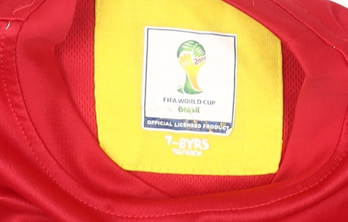 Boys Red FIFA World Cup T-Shirt 7-8 Years Sports Pullover