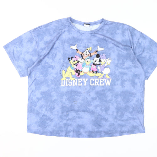 Disney Blue Crew Neck T-Shirt Unisex Adults Size 20