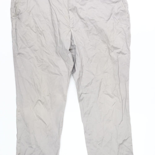 Marks and Spencer Men's Beige Slim Chino Trousers