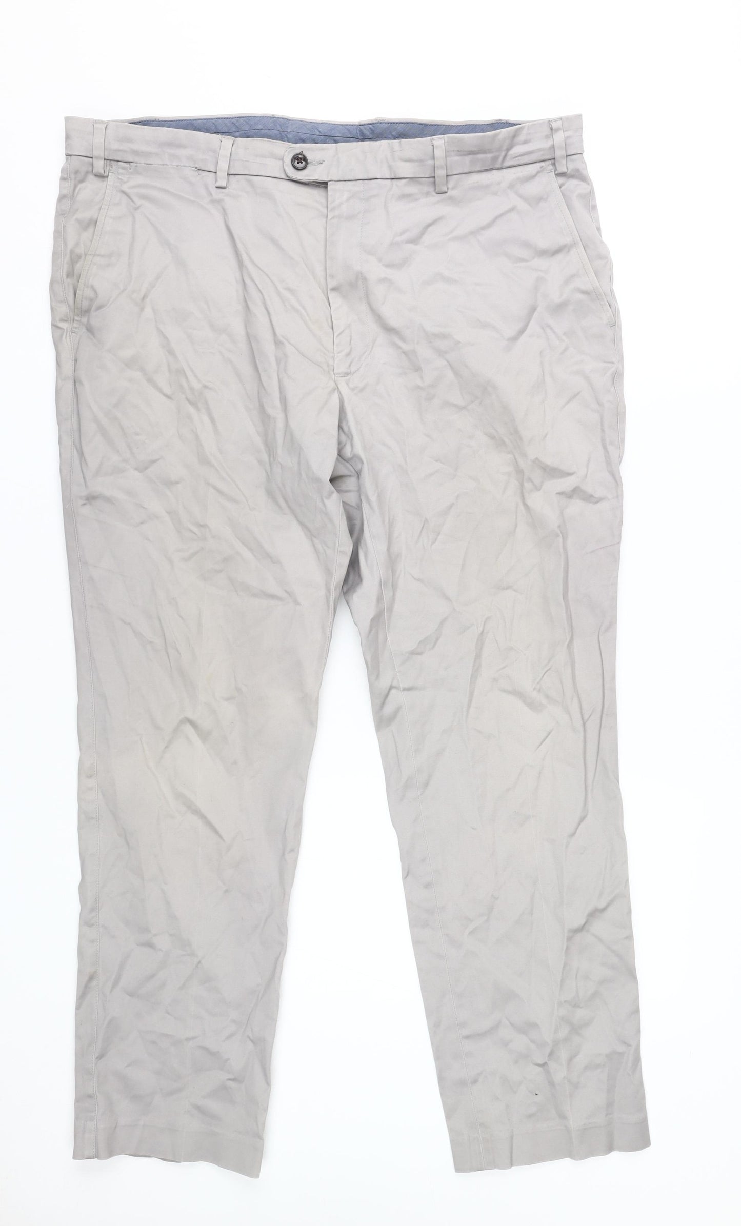 Marks and Spencer Men's Beige Slim Chino Trousers