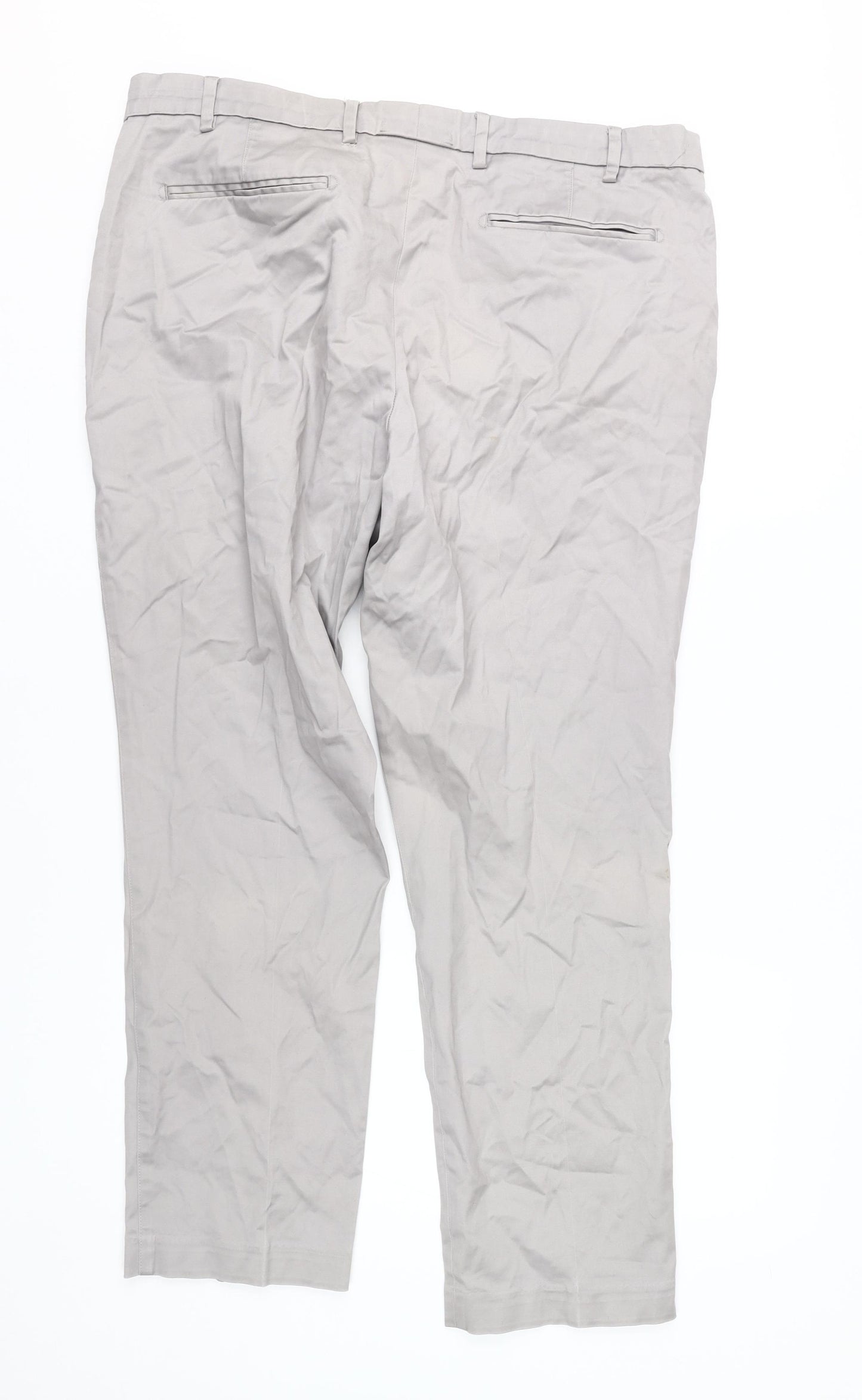 Marks and Spencer Men's Beige Slim Chino Trousers
