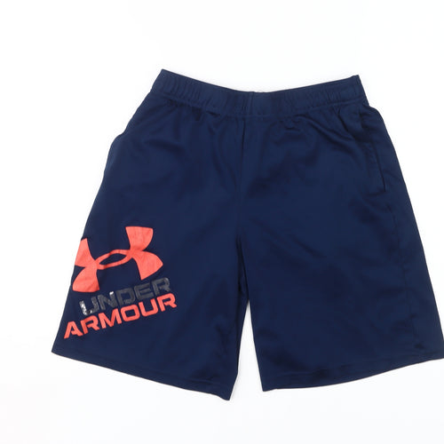 Under Armour Boys Blue Athletic Shorts, Size 10-11, Sports Fit