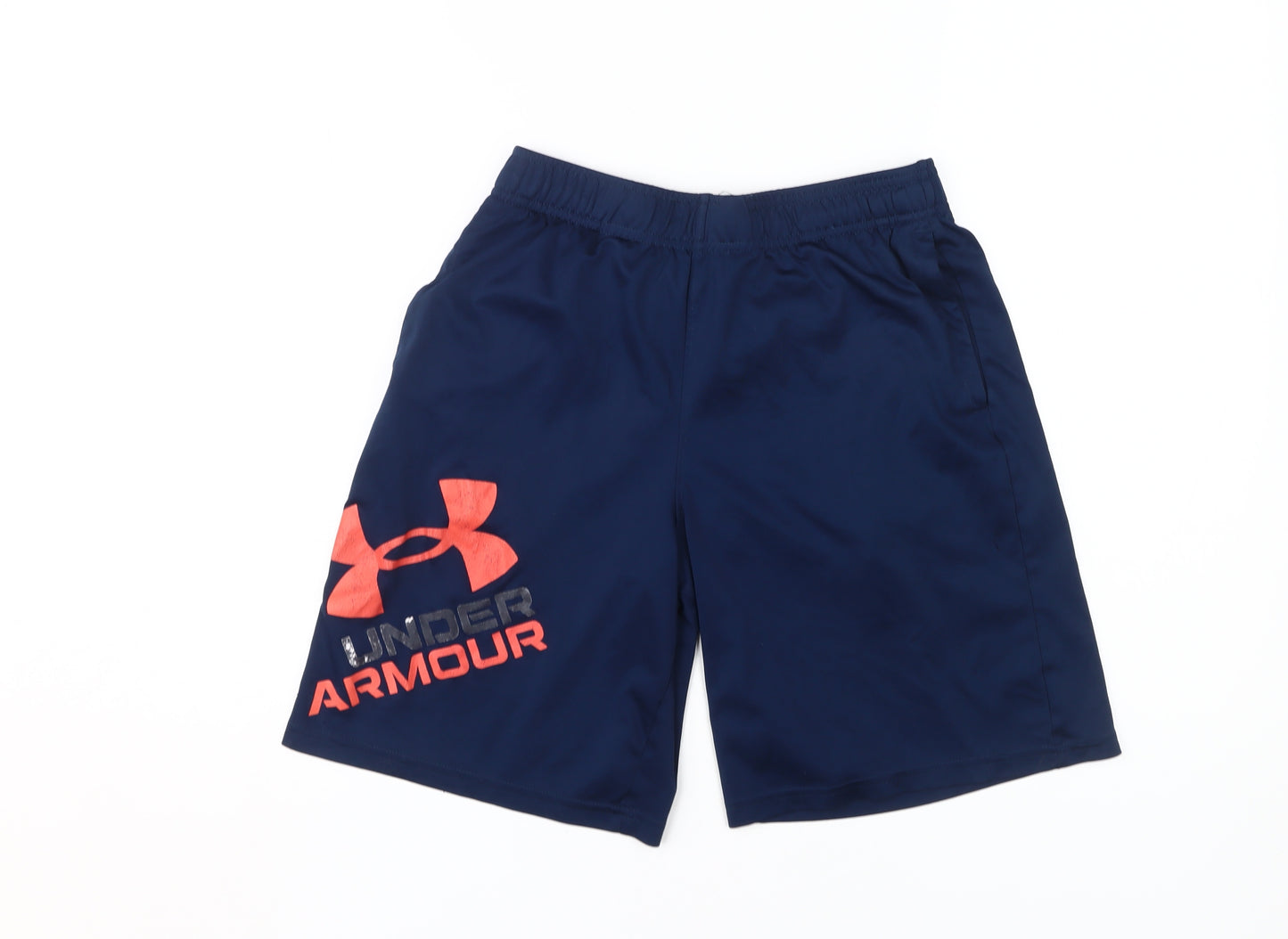 Under Armour Boys Blue Athletic Shorts, Size 10-11, Sports Fit