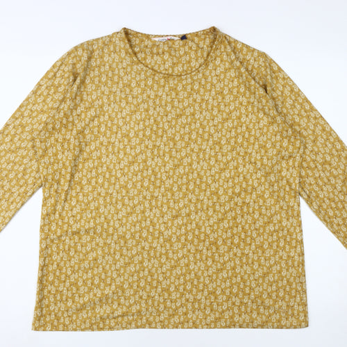 Country Rose Women's Yellow Floral Long Sleeve Top XL